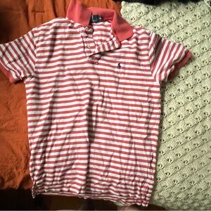 Orange striped polo